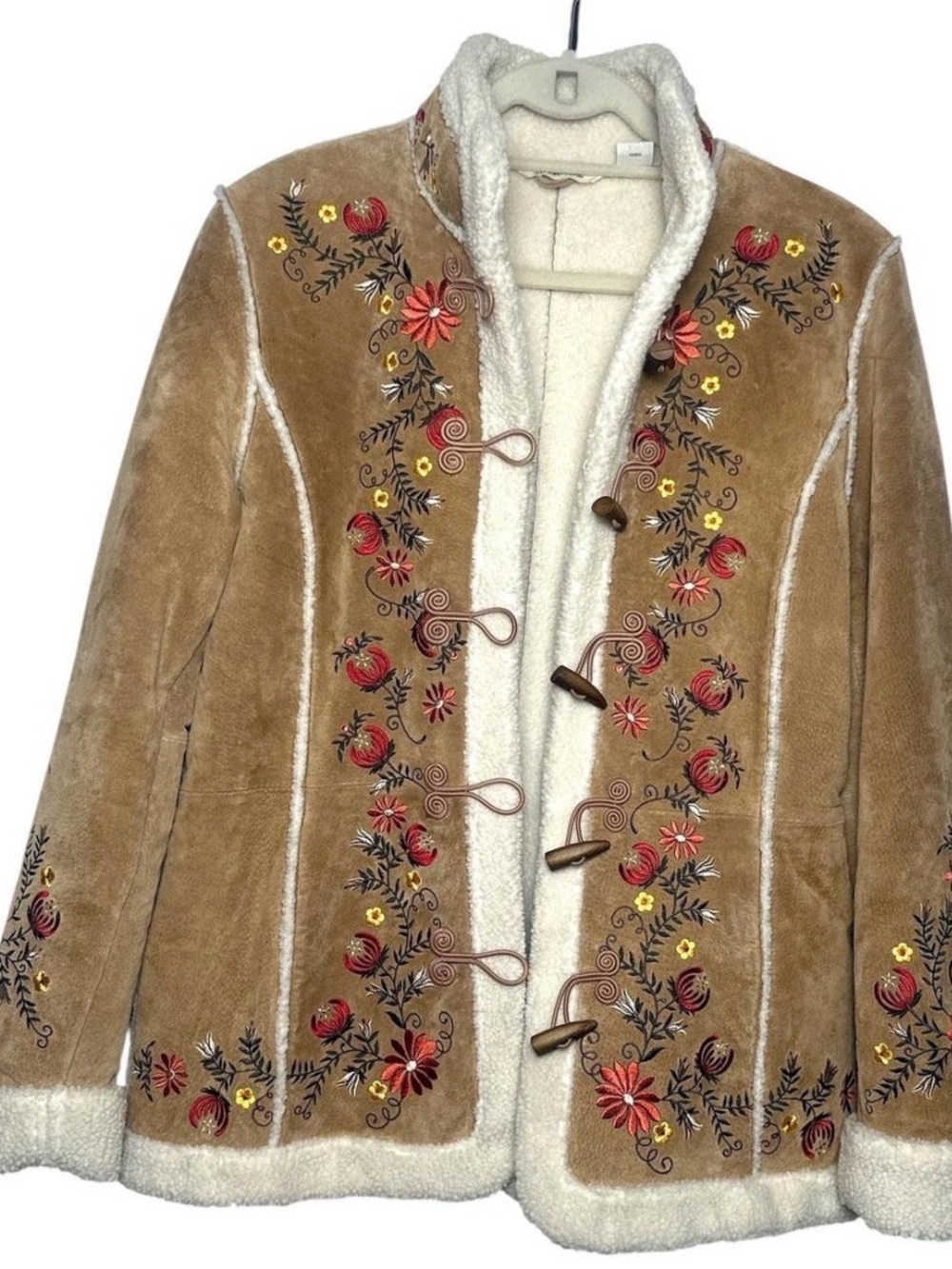VTG Y2K 90s St. John's Bay Suede Floral Embroidered Phoebe Friends Jacket Large